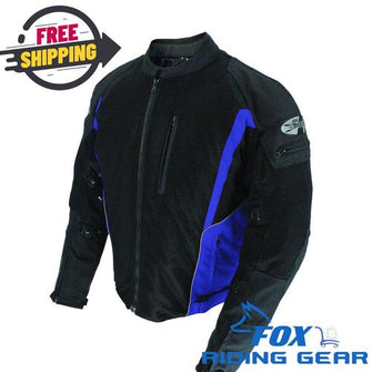 OPEN BOX OEM Joe Rocket Analog Motorcycle Jacket | Black & Blue | Mens Size: Small | 2109-5202