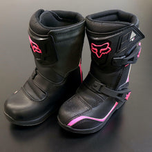 OPEN BOX OEM Fox 5K Pee Wee Comp Boot | Black/Pink | Youth Size: K12 | 05014-285-12