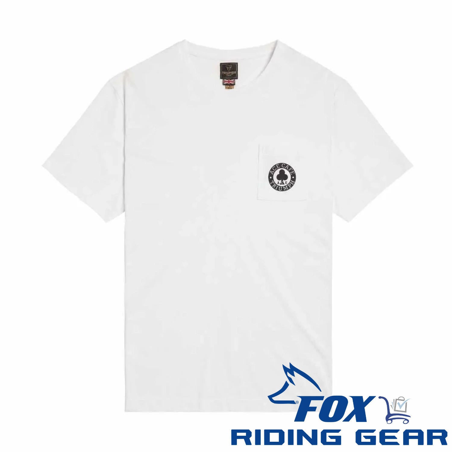 OPEN BOX OEM Triumph Ace Pocket Tee | White | Mens Size: Medium | MTSS23802-M