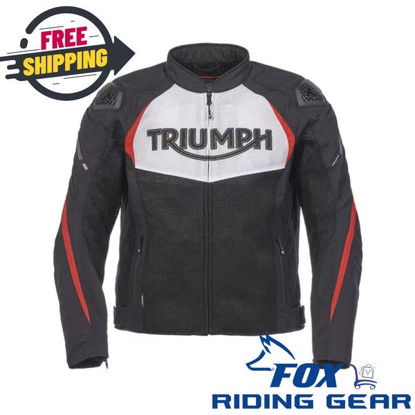 ★ triumph0303★ OPEN BOX OEM Triumph Triple Sport Mesh Motorcycle Jacket | Mens Size: