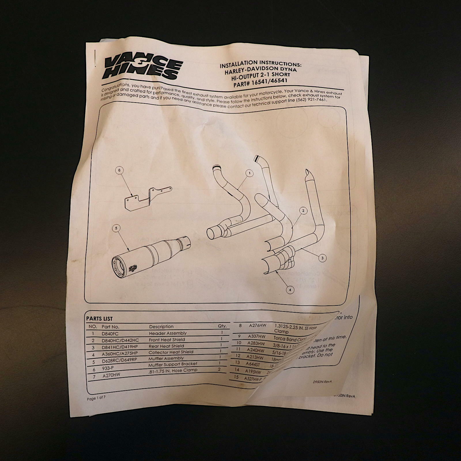 OPEN BOX OEM Vance & Hines Harley Davidson Exhaust | Hi-Output 2-in-1 Short | Black | VH0231