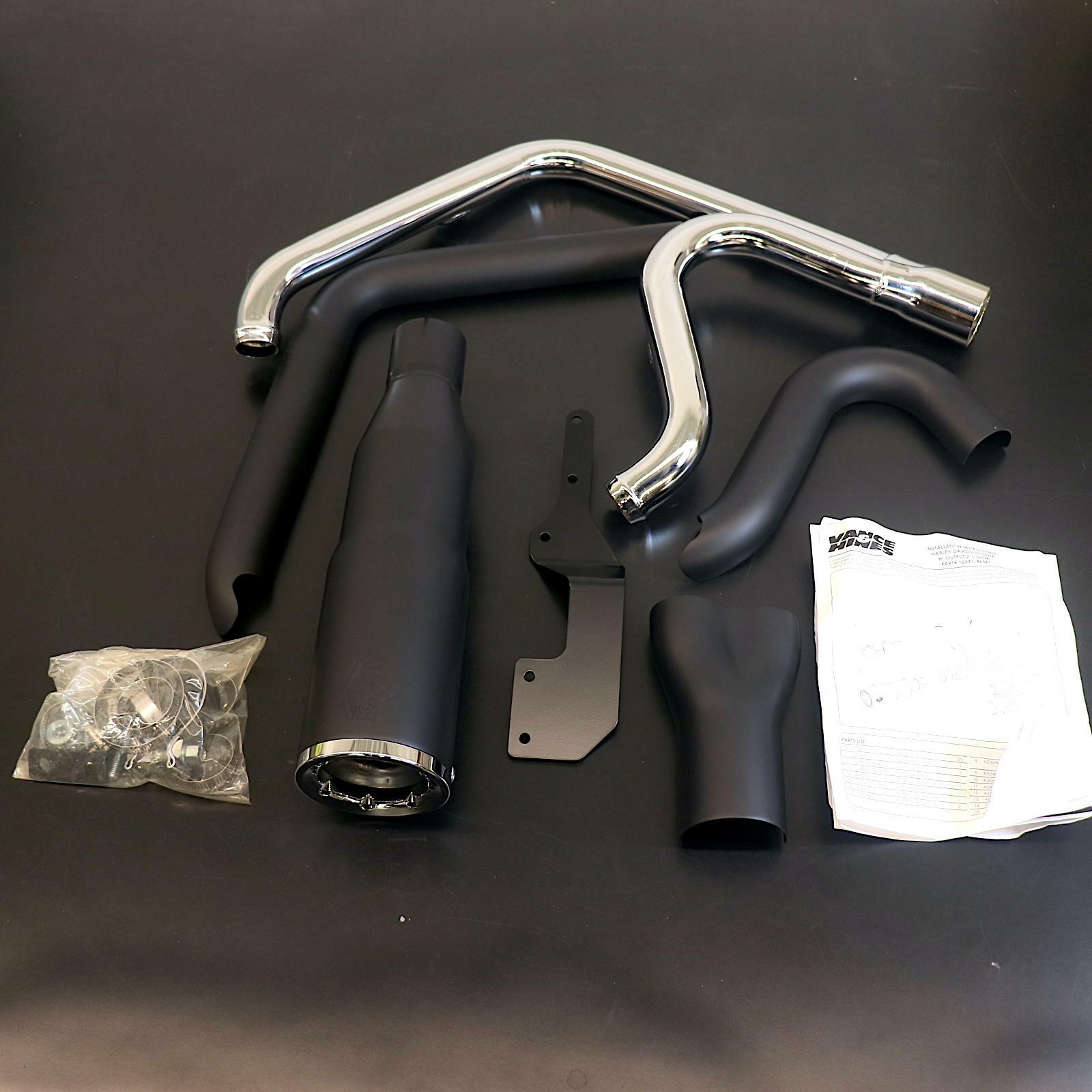 OPEN BOX OEM Vance & Hines Harley Davidson Exhaust | Hi-Output 2-in-1 Short | Black | VH0231