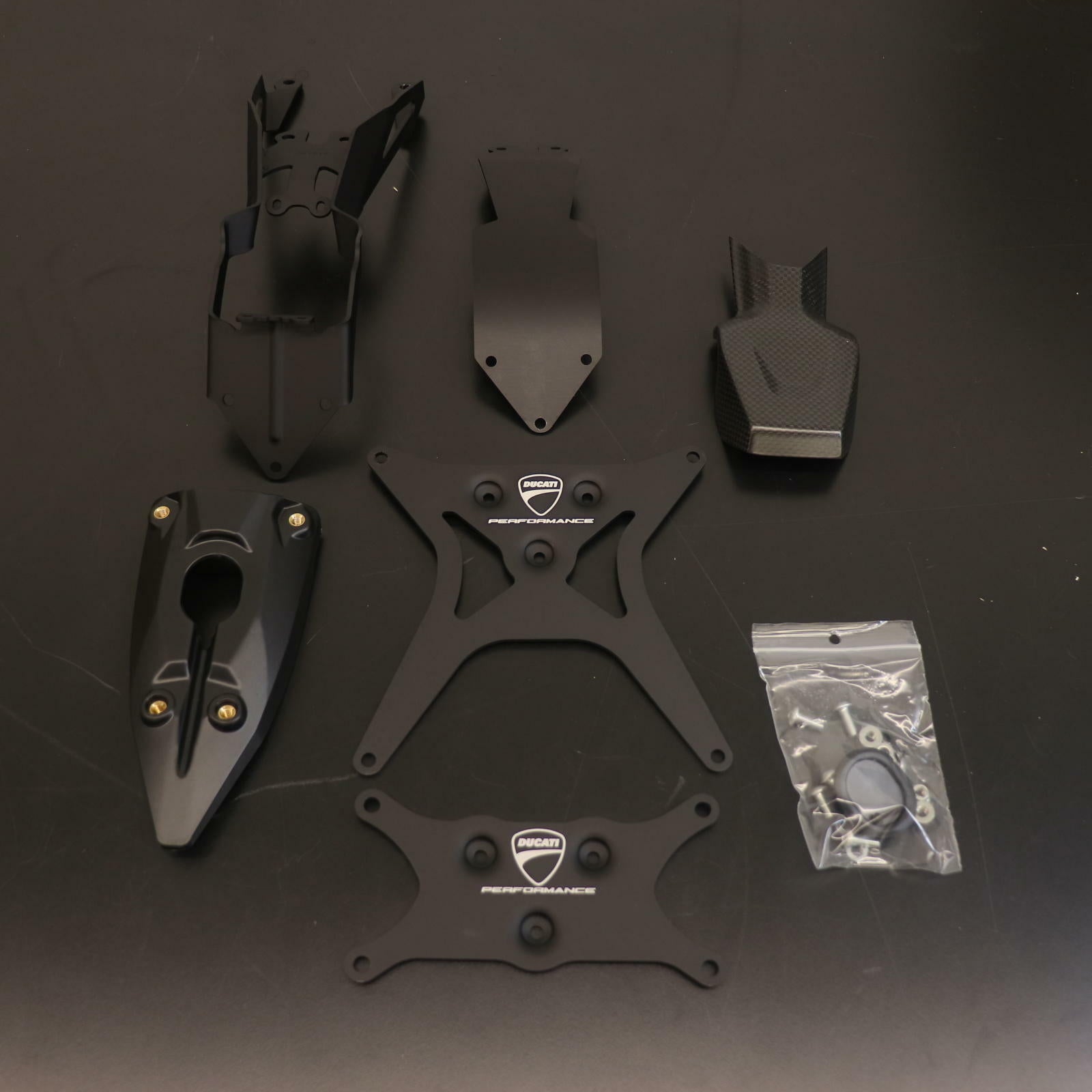 OEM Ducati Plate Holder | Carbon Fiber / Aluminum | 96901112A - Open Box