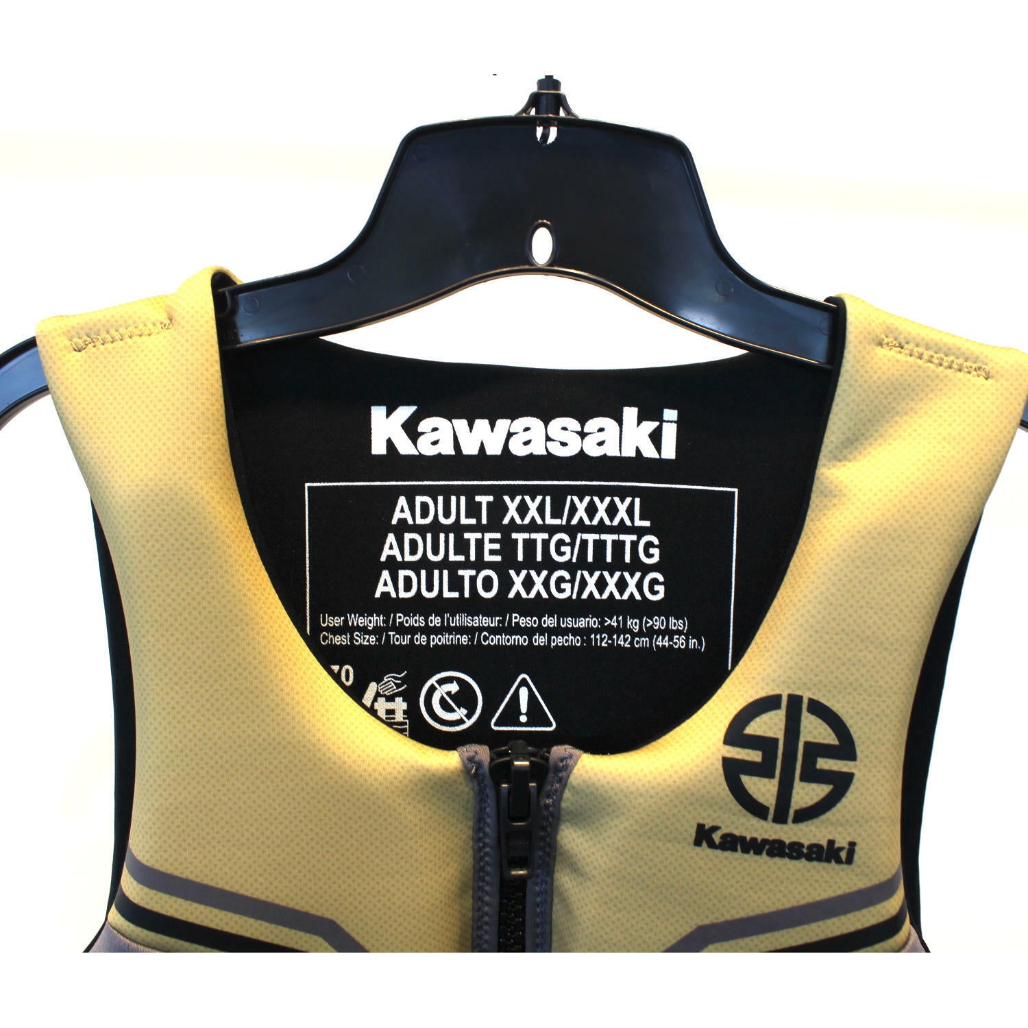 OEM Kawasaki Goldy Neoprene Vest | Gold | Adult Size : 2XL/3XL - Open