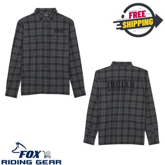 OPEN BOX -Indian Mens Chicago Plaid Shirt Black XL