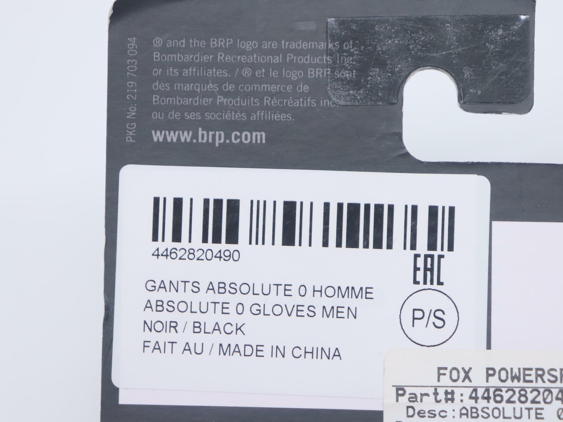 BRP Ski-Doo Winter Glove Absolute 0 Waterproof - ADULT MENS  SMALL S- 4462820490