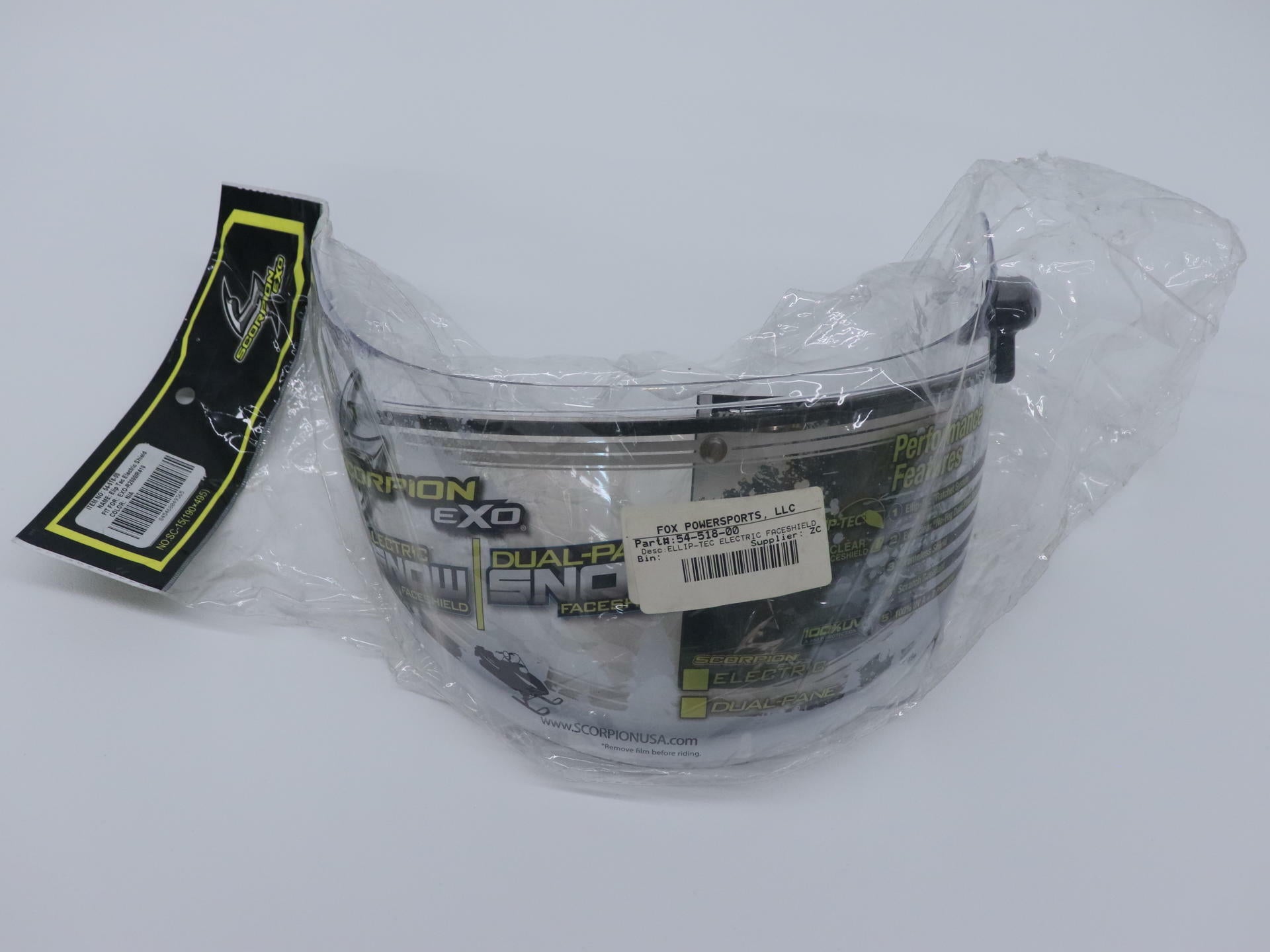 Scorpion Face Shield Visor CLEAR Electric Snow - EXO R2000 T1200 R710- 54-518-00