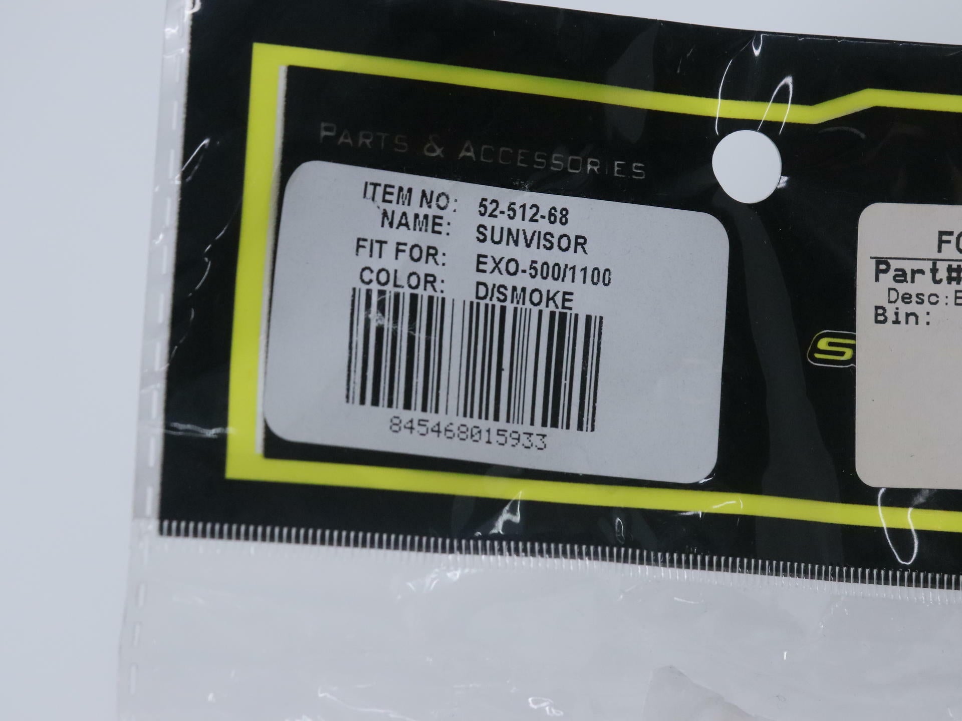 Scorpion Face Shield Sun Visor Dark Smoke Everclear EXO1100 1000 500 - 52-512-68