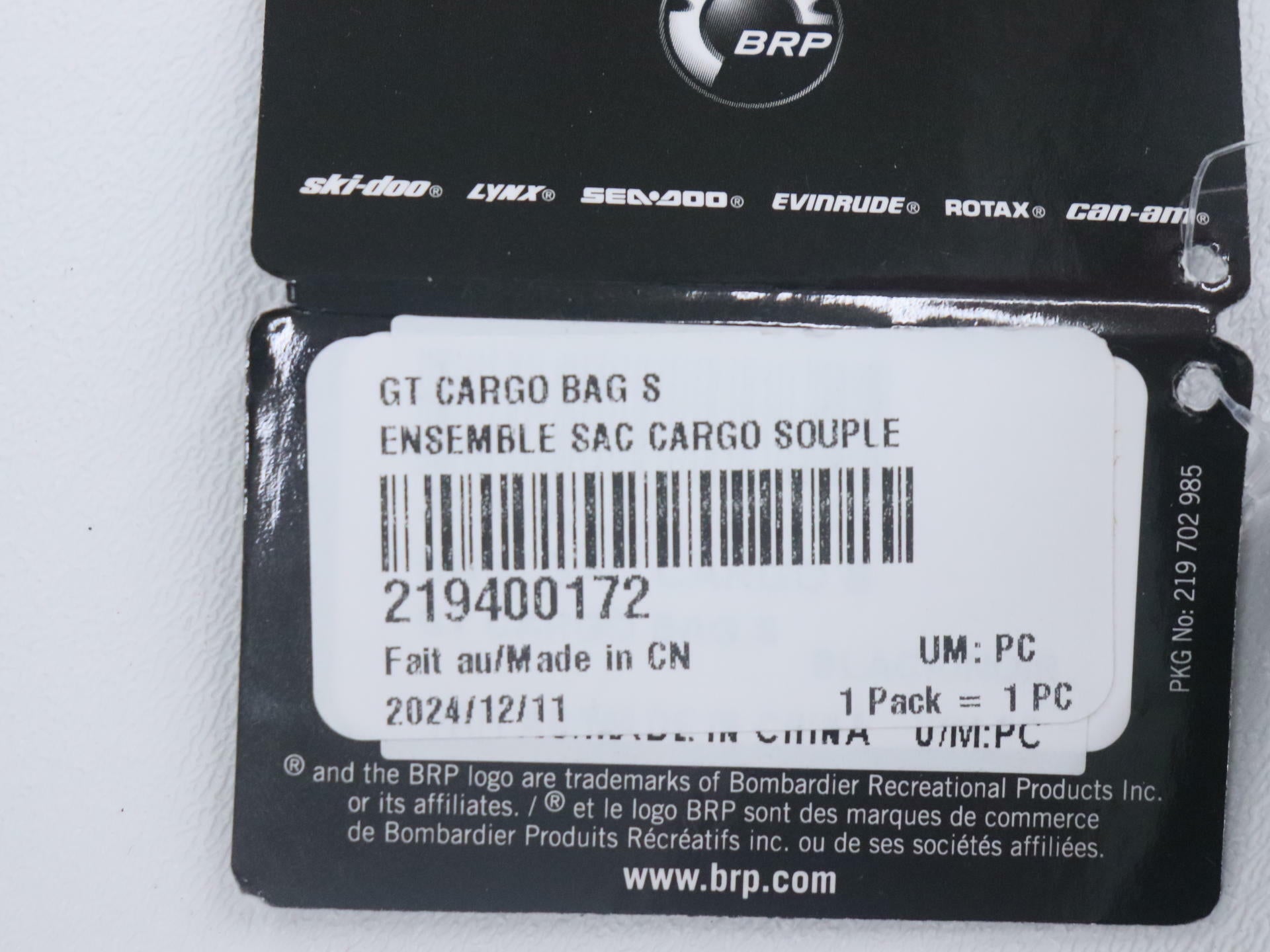 OPEN BOX - OEM Can-Am Black Side Soft Cargo Travel Bag - QTY-2 - 219400172