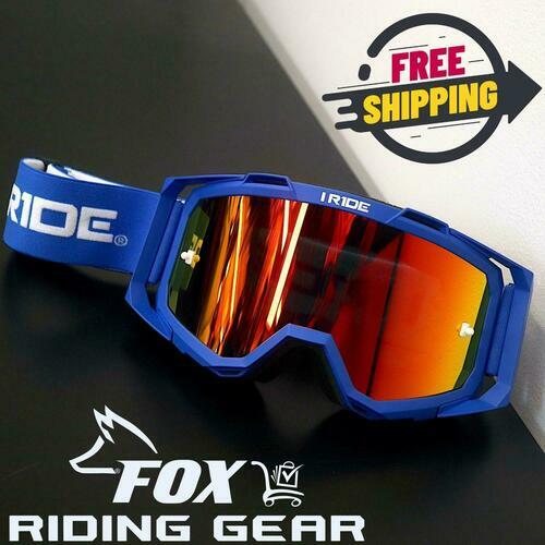 OPEN BOX - Fox Powersports Goggle BLUE Frame & ORANGE Pop Lens - IR-AIRTIME-BLUE