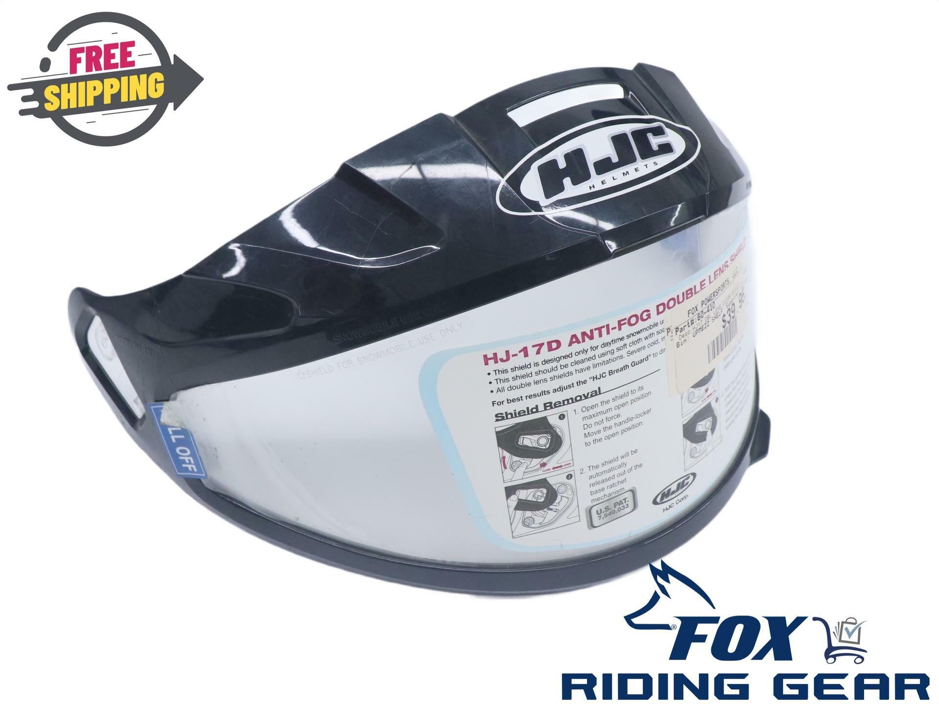 HJC Helmets Face Shield Visor - CLEAR Double Dual Lens - HJ17 - 60-410