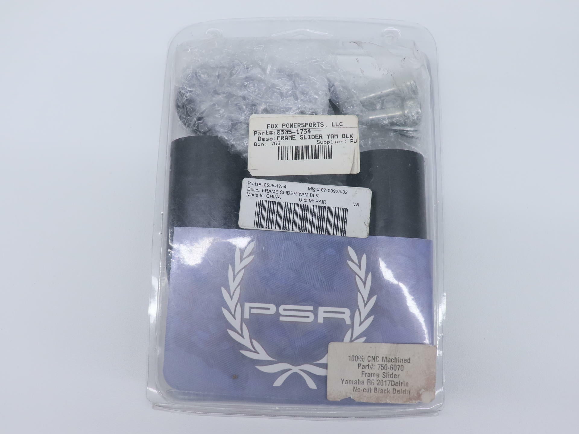 PSR Frame Sliders BLACK No Cut - Yamaha 07-20 R6 YZF-R6 - 750-6070