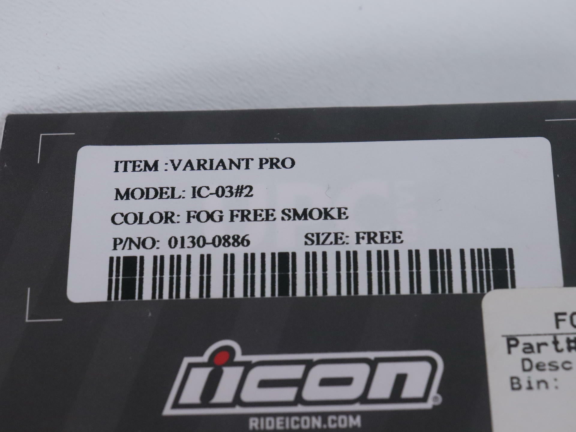 Icon Face Shield Lens LIGHT SMOKE - Variant Pro IC-03#2 - 0130-0886
