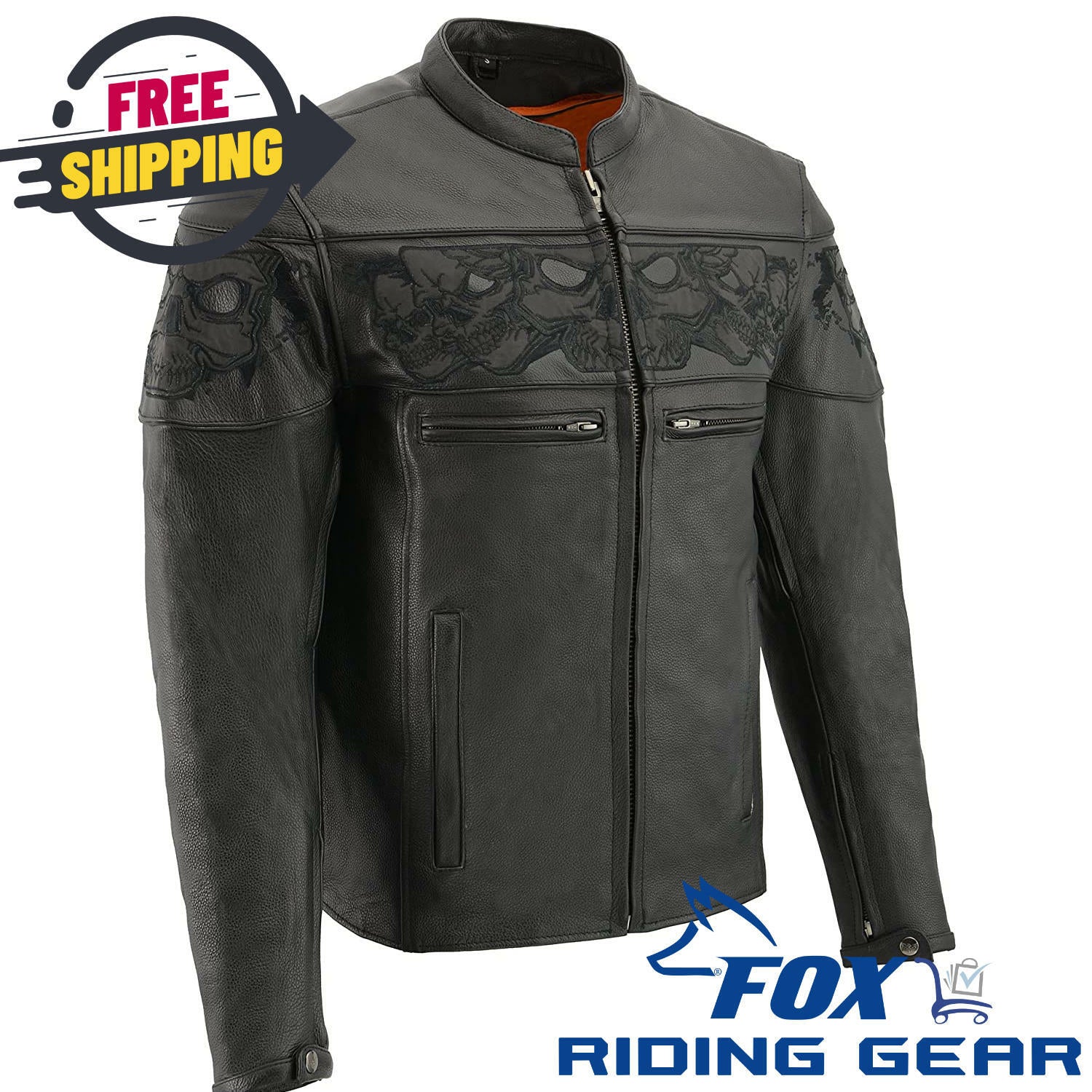 OPEN BOX -Milwaukee Leather Crossover BLACK Leather Motorcycle Jacket MENS SMALL