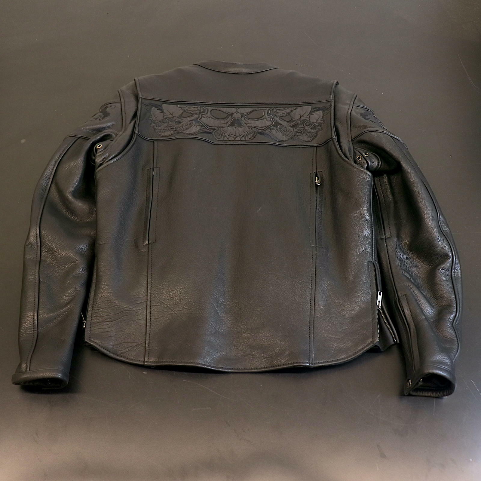 OPEN BOX -Milwaukee Leather Crossover BLACK Leather Motorcycle Jacket MENS SMALL