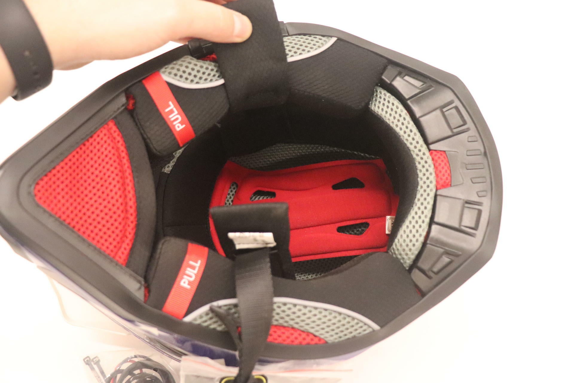 OPEN BOX - CASTLE Helmet CX200 Liberty Snow - RED BLUE - Adult XL - 36-28218