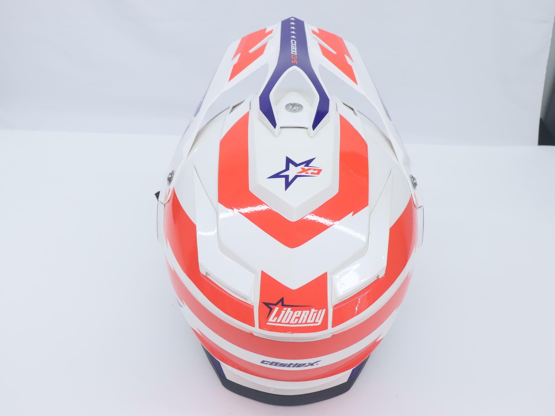OPEN BOX - CASTLE Helmet CX200 Liberty Snow - RED BLUE - Adult XL - 36-28218