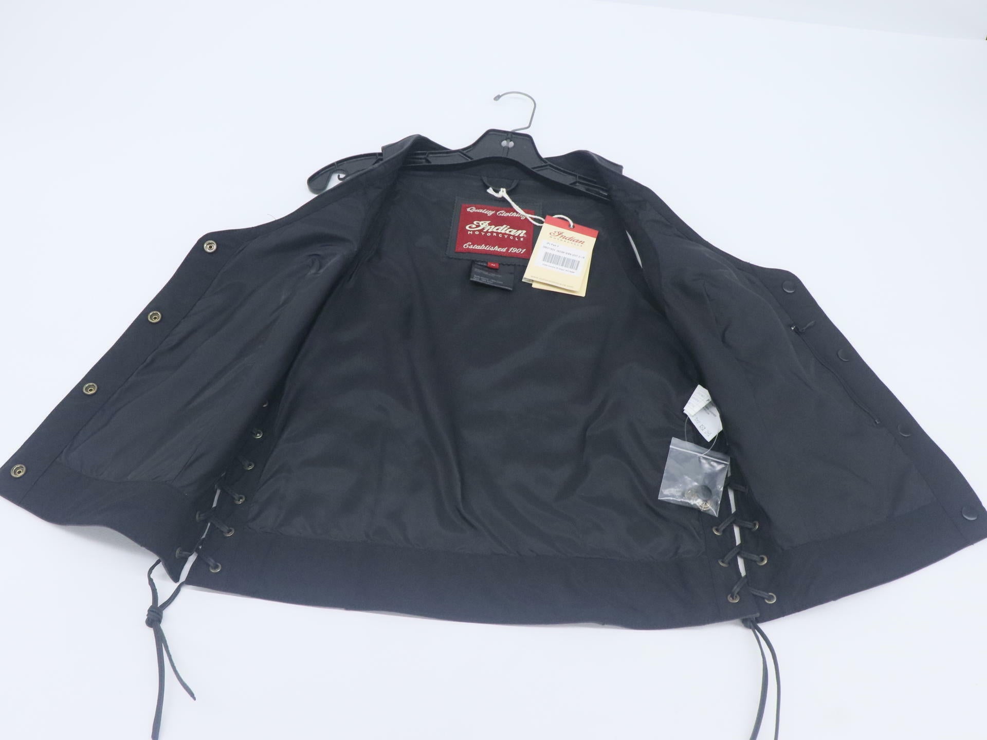 OPEN BOX - Indian Vest Leather Motorcycle BLACK  - WOMENS Medium - 286371603