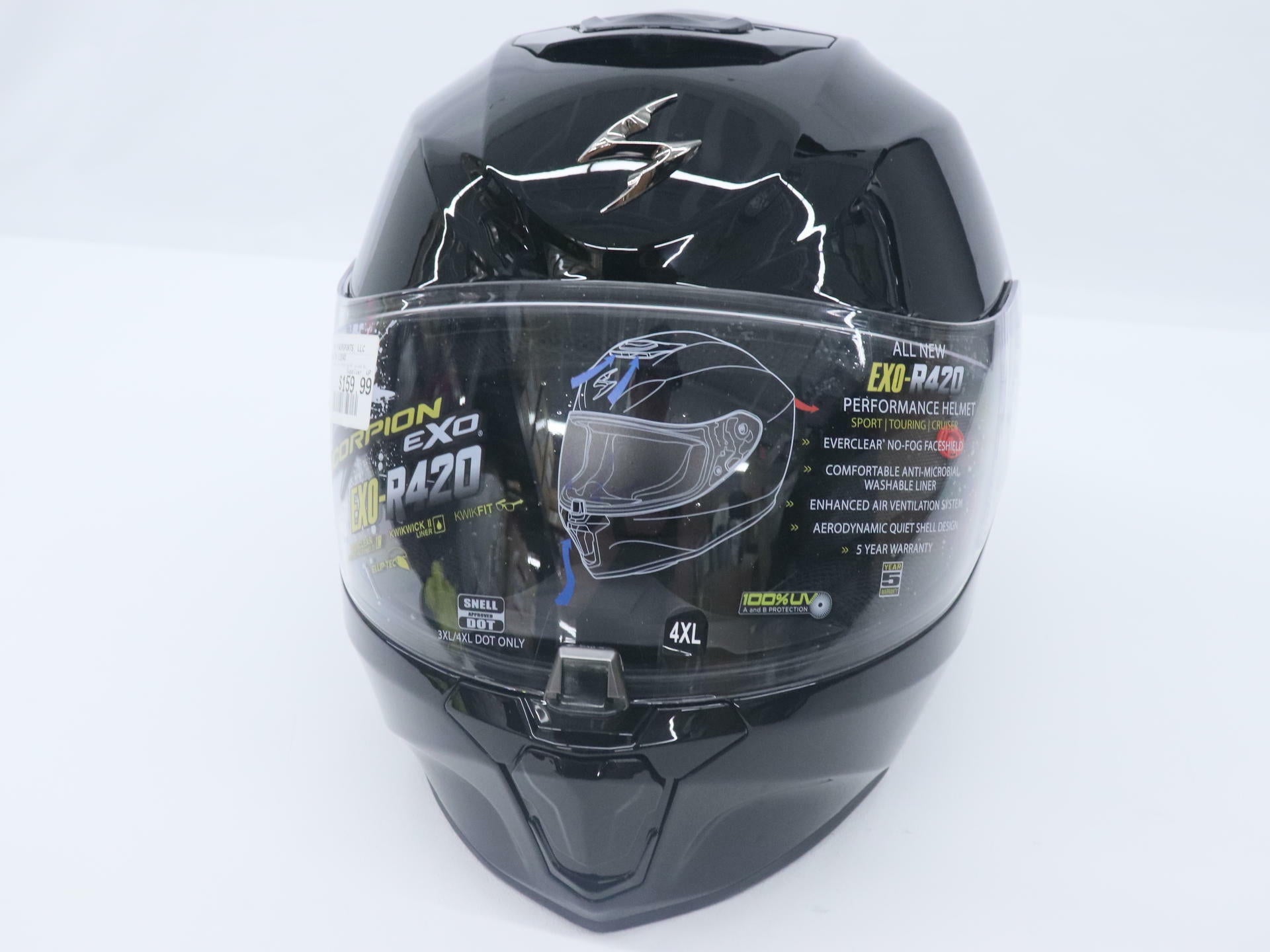 OPEN BOX - Scorpion Full Face Helmet Motorcycle - ADULT 4XL- EX0-R420 -75-11204X