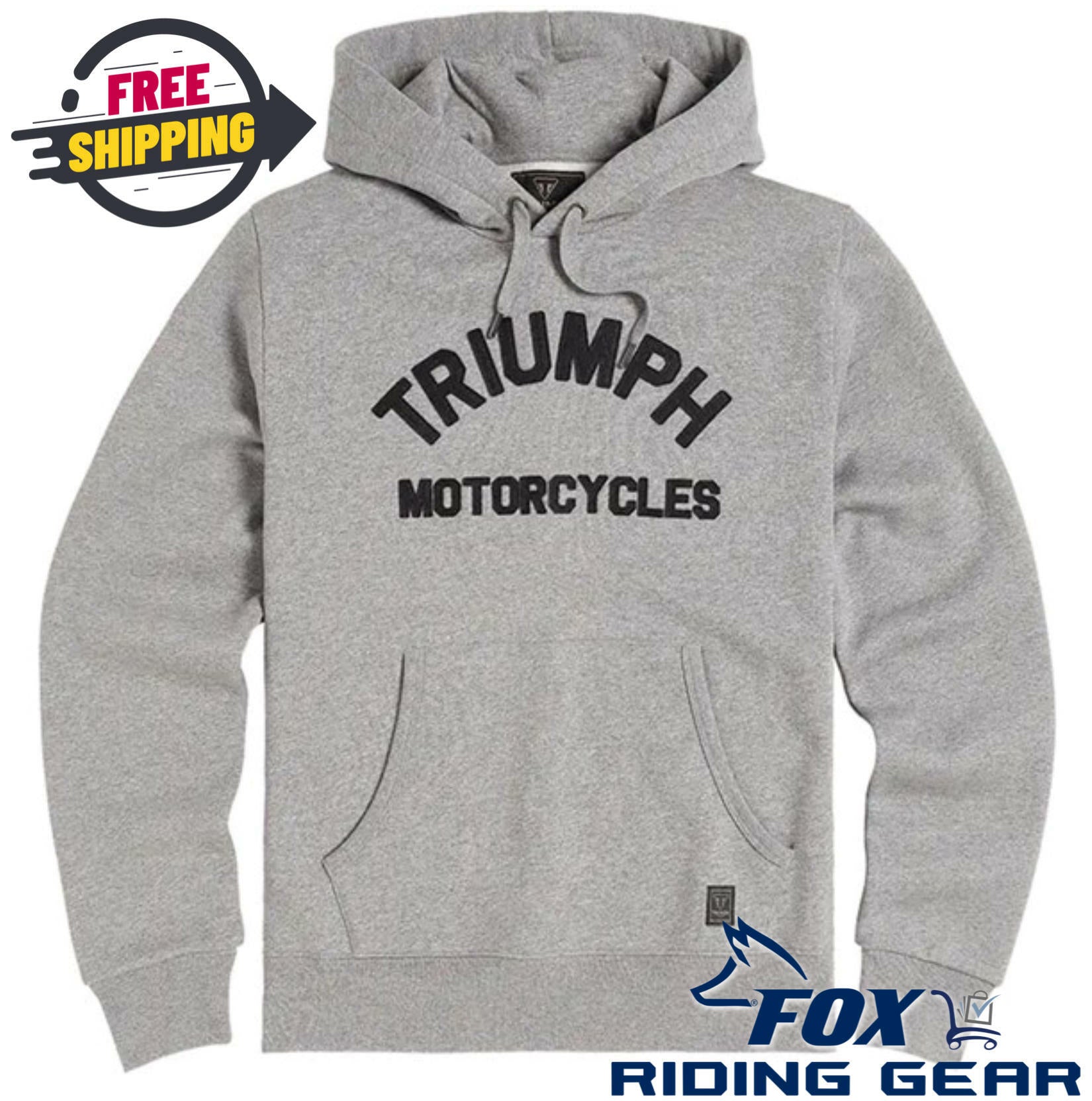 OPEN BOX - Triumph Hoodie Carrick Sweatshirt GRAY- MENS MEDIUM - MSWS2341-M