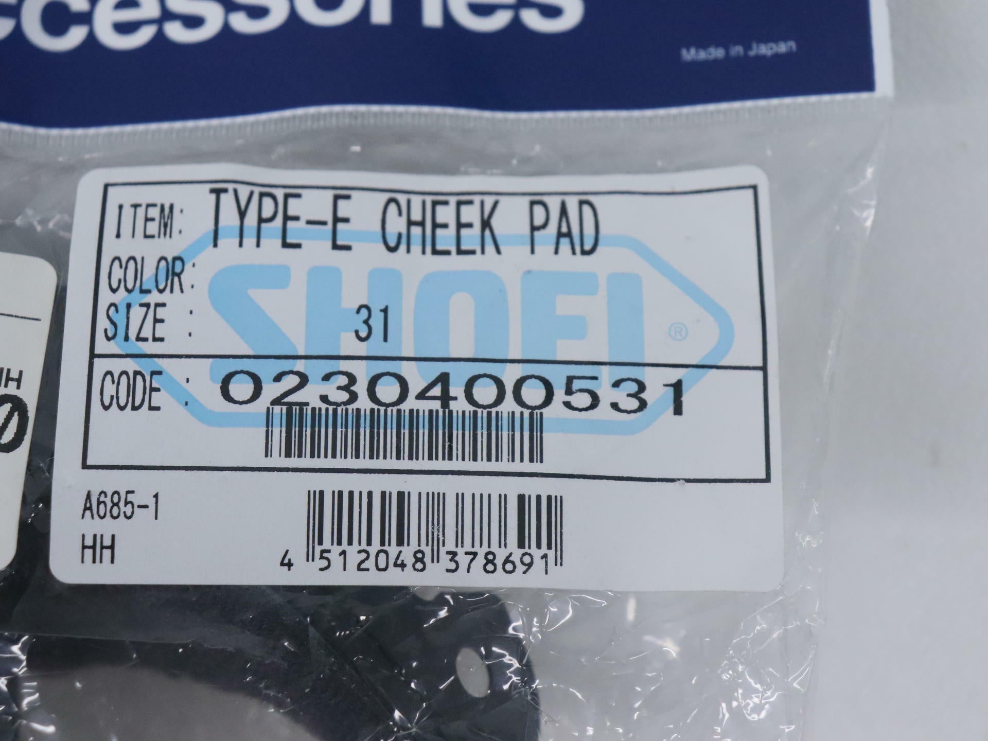 OPEN BOX - Shoei Cheek Pads Set 31mm - J-Cruise Helmets - 0230400531