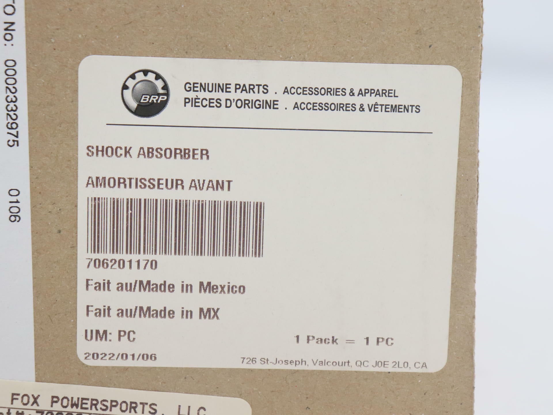 OPEN BOX - OEM Can-Am FRONT Shock Absorber - Outlander Renegade - 706201170
