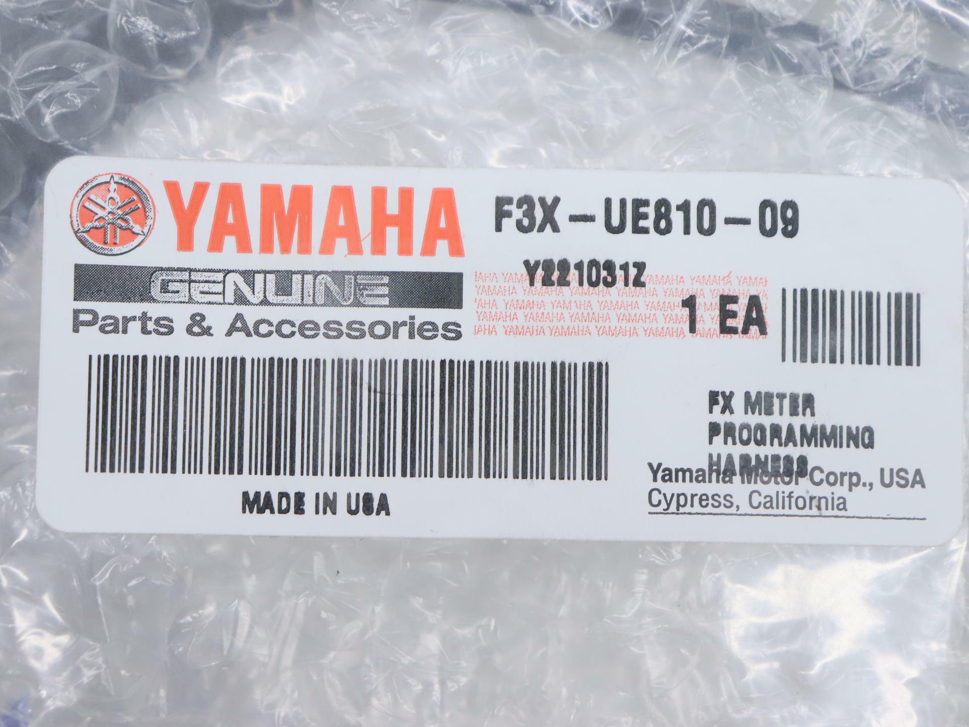 OPEN BOX - OEM Yamaha FX Meter Programming Harness - FX Models - F3X-UE810-09-00