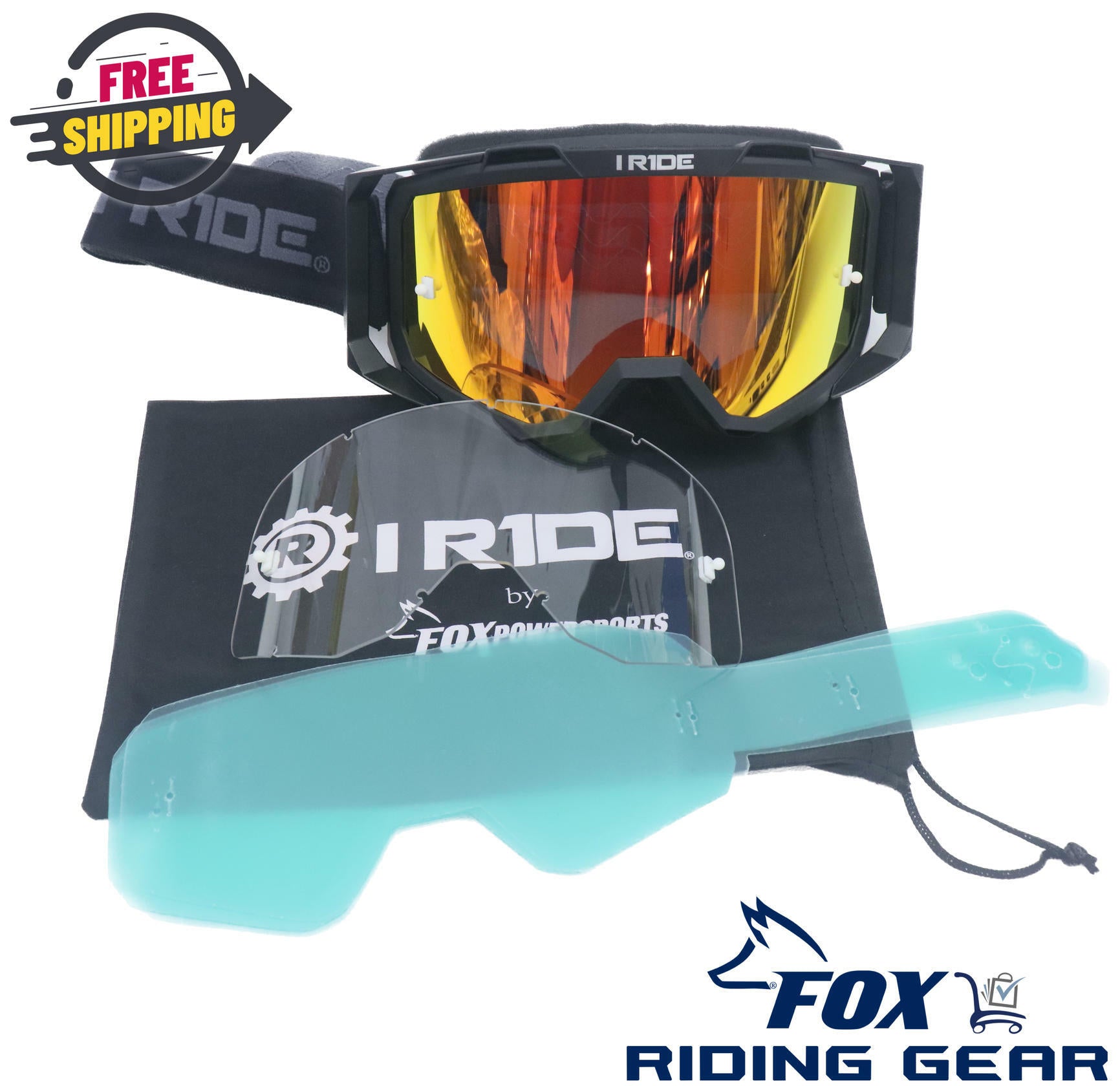 OPEN BOX - I-RIDE Goggle Black Frame & Orange Pop Lens - IR-AIRTIME