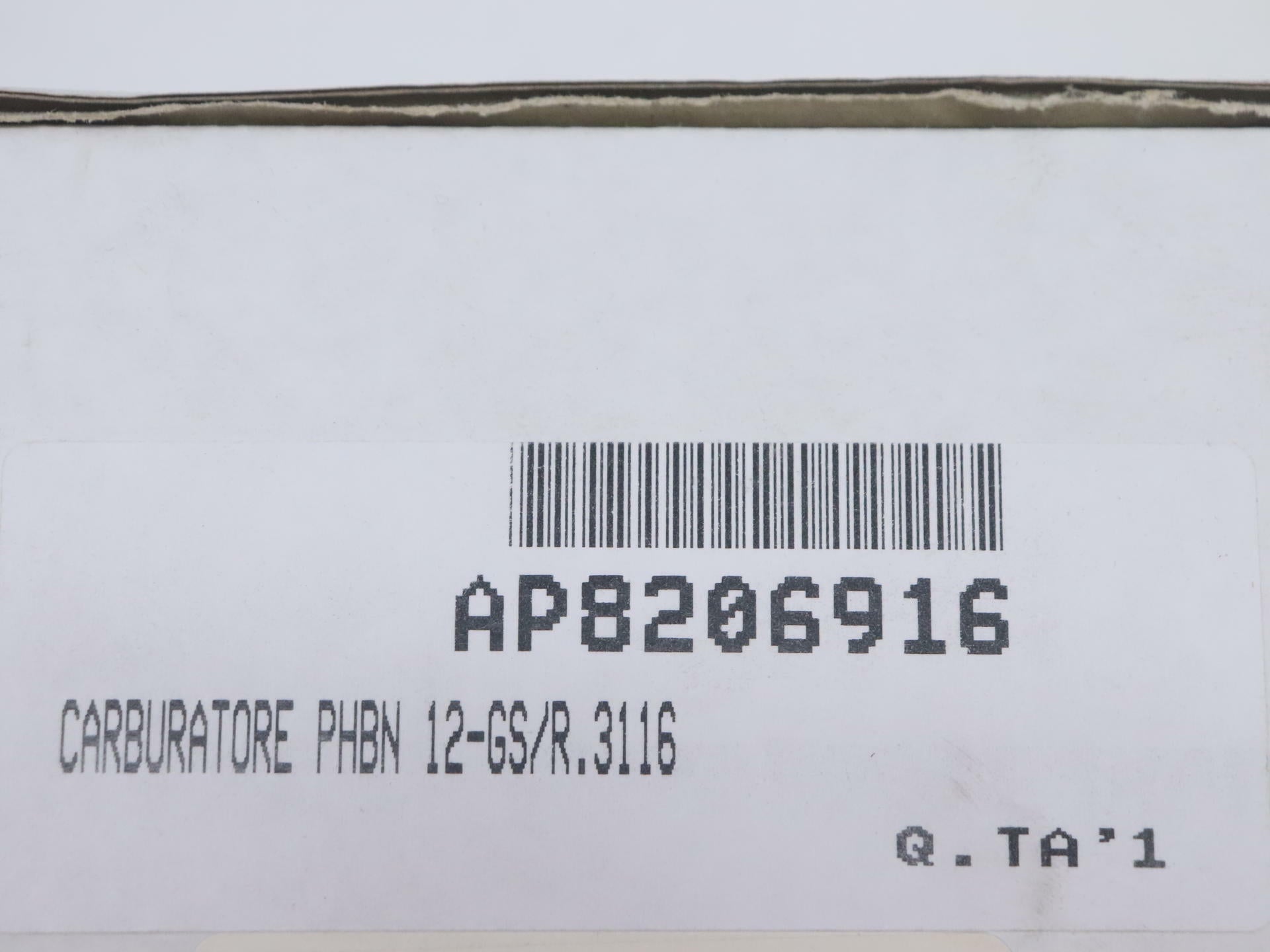 OPEN BOX - OEM Aprilia Carb Carburetor PHBN 12 - 99-06 Scarabeo 50 2T- AP8206916