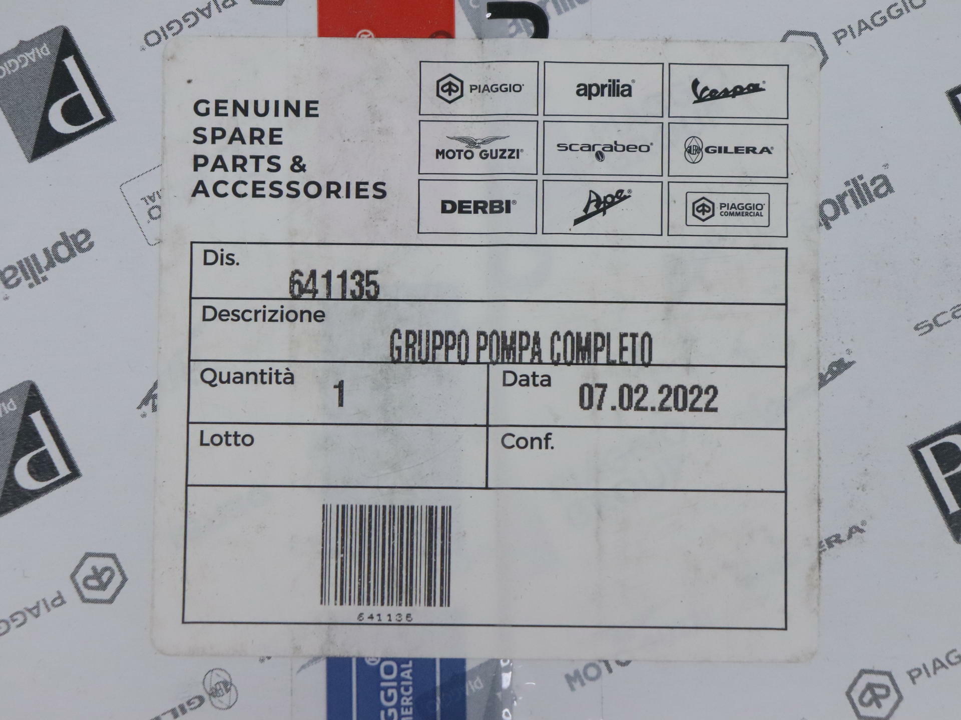 OPEN BOX - OEM Aprilia Fuel Pump - 01-04 Atlantic 500 03-06 Scarabeo 500- 641135