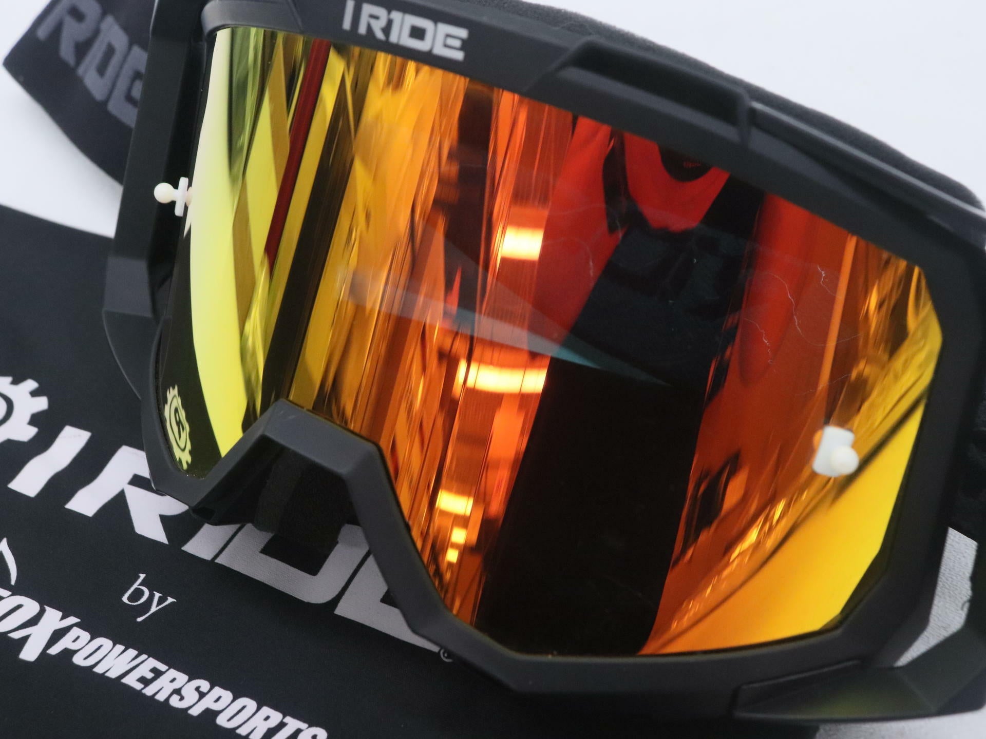 OPEN BOX - Fox Powersports Goggle BLACK Frame & ORANGE Pop Lens ATV - IR-AIRTIME