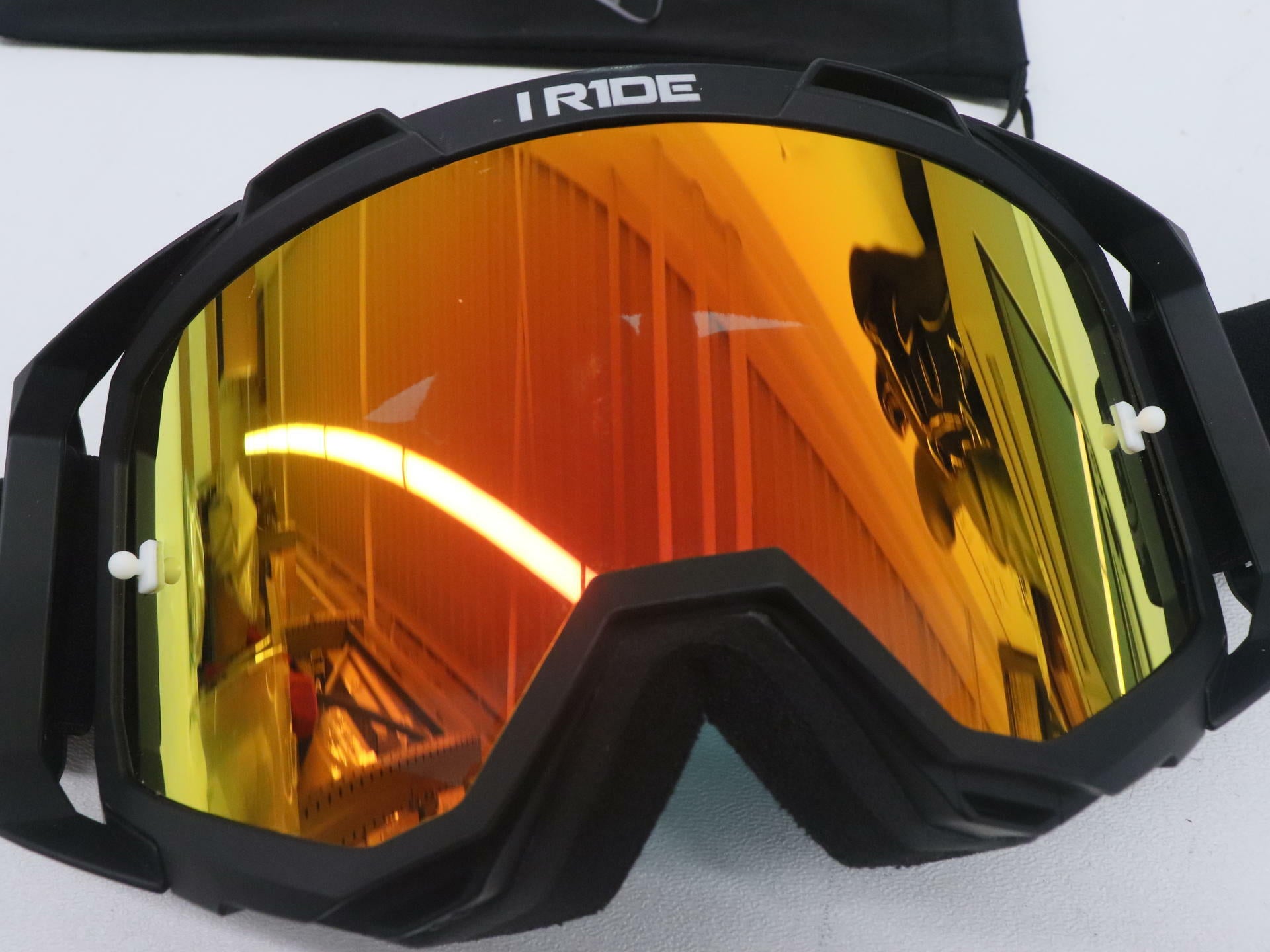 OPEN BOX - Fox Powersports Goggle BLACK Frame & ORANGE Pop Lens Motocross