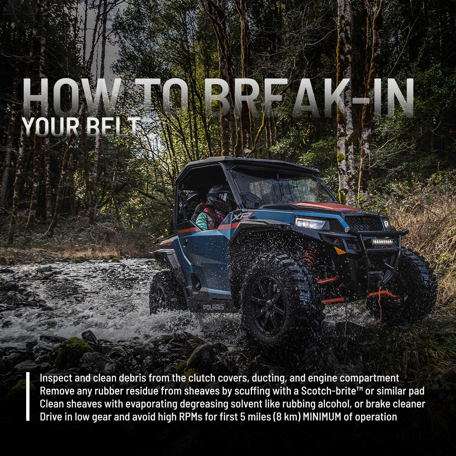 Polaris Sportsman ORV Engine Brake Drive Belt, Part 3211069 – Compatible with Specific Models of Polaris Side-by-Sides, Runs at Optimal RPMs, No Clutch Recalibration, Replace Every 1,000 Miles, Black