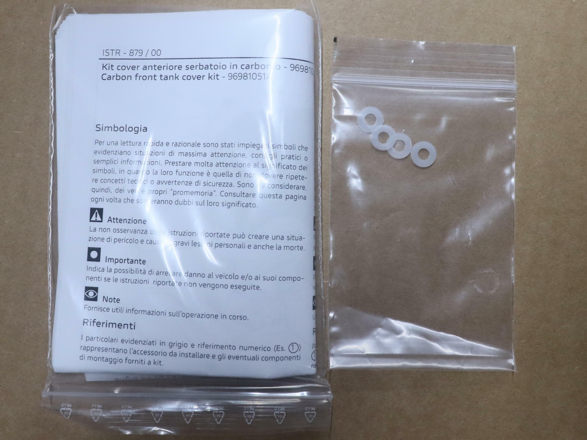 OPEN BOX - OEM Ducati Panigale V4 Carbon Fiber Fuel Tank Cover - 96981051A