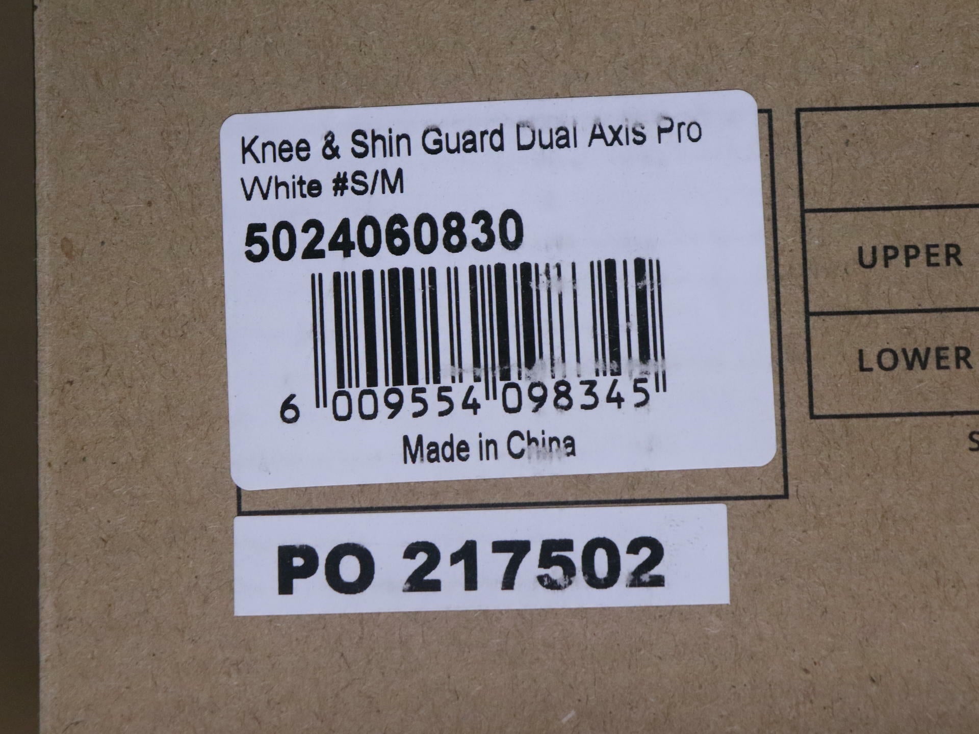 OPEN BOX - Leatt Knee & Shin Guard Protector Dual Axis Pro White S/M- 5024060830