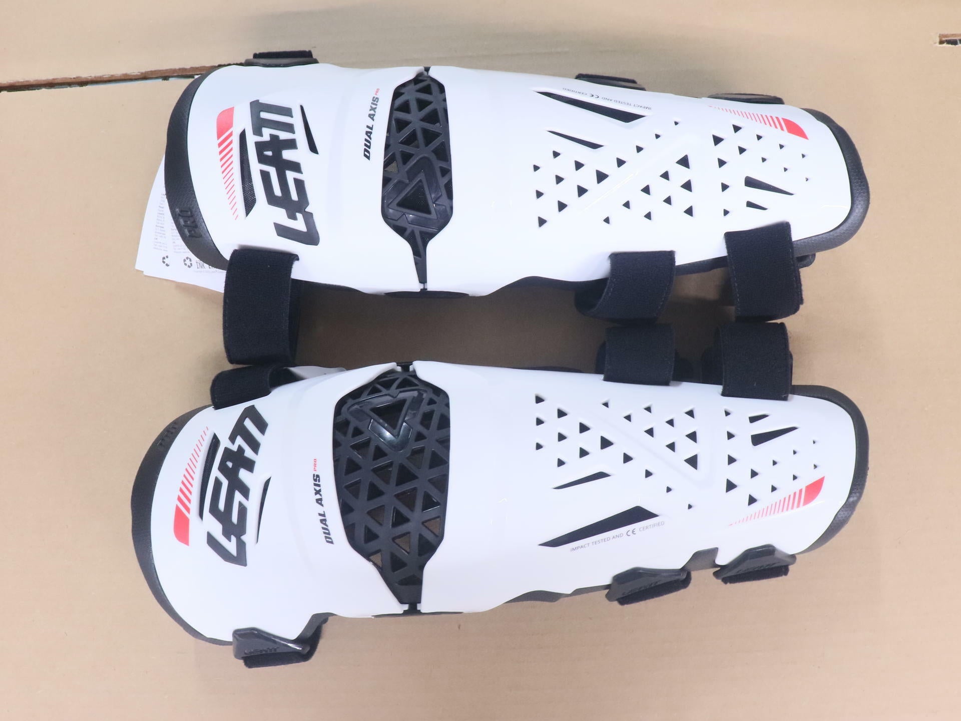 OPEN BOX - Leatt Knee & Shin Guard Protector Dual Axis Pro White L/XL 5024060831