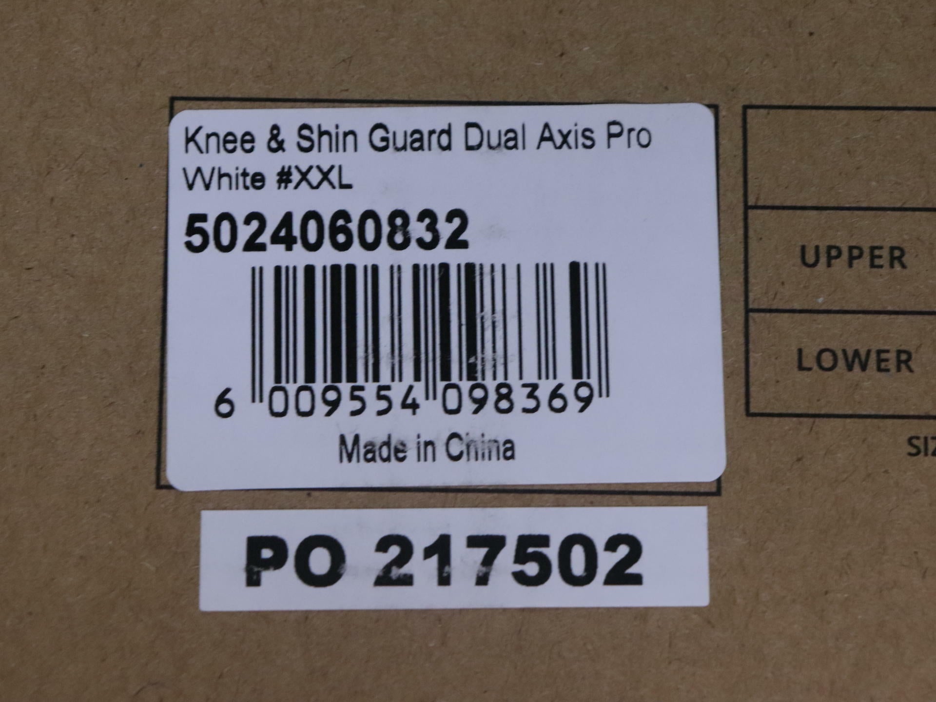 OPEN BOX - Leatt Knee & Shin Guard Protector Dual Axis Pro White XXL- 5024060832