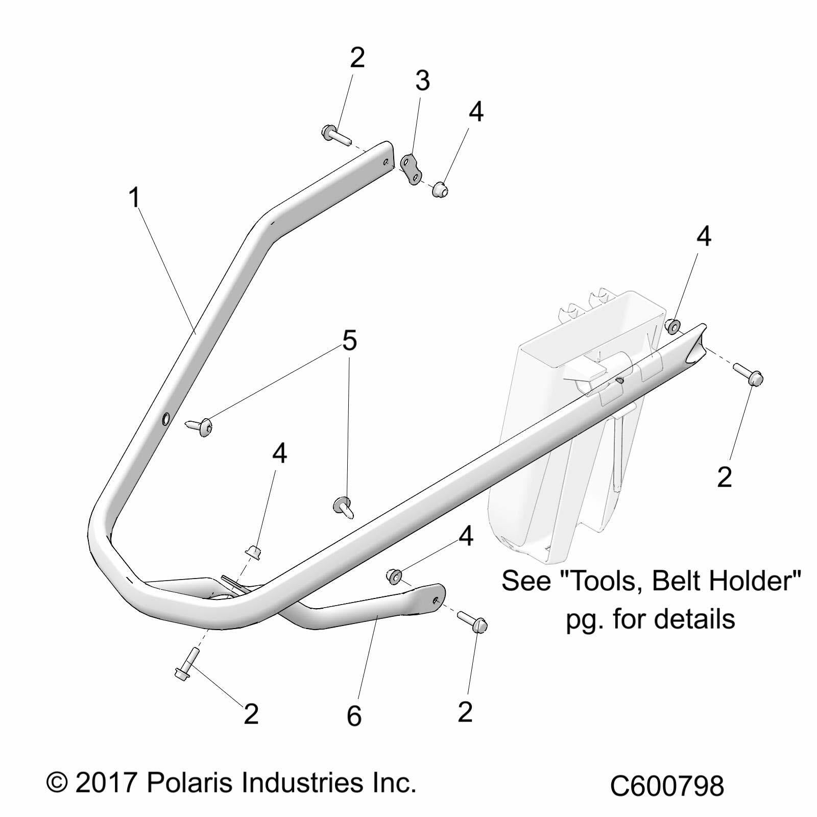 Polaris Snowmobile Replacement Bumper, Front, for Specific RMK, Indy, and Switchback Models, Genuine OEM - Part 1019636