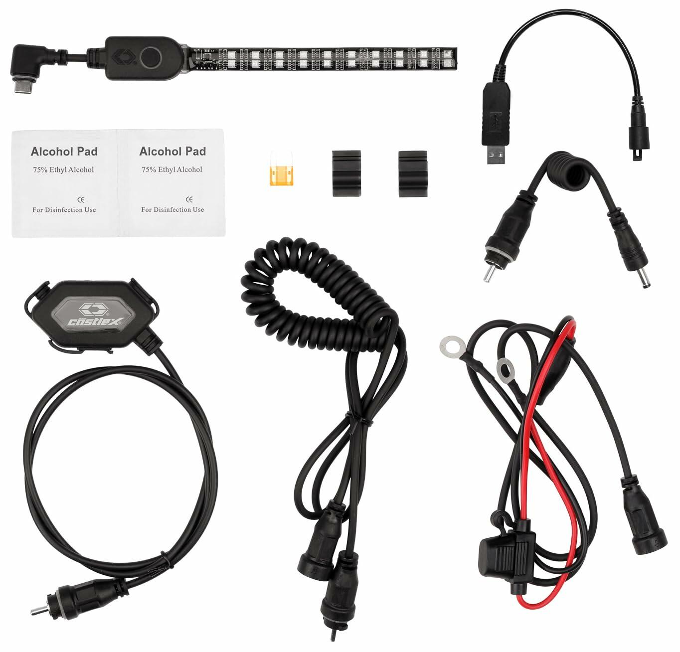 Castle X Illuminator Motorcycle, Bike, Snow Helmet LED Light Kit - 21 Vibrant Colors