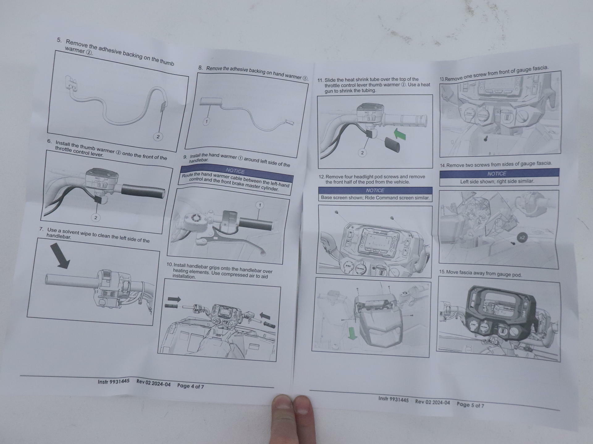 OPEN BOX - Polaris Hand & Thumb Warmer Kit 2885002 - Sportsman 450 570 XP1000