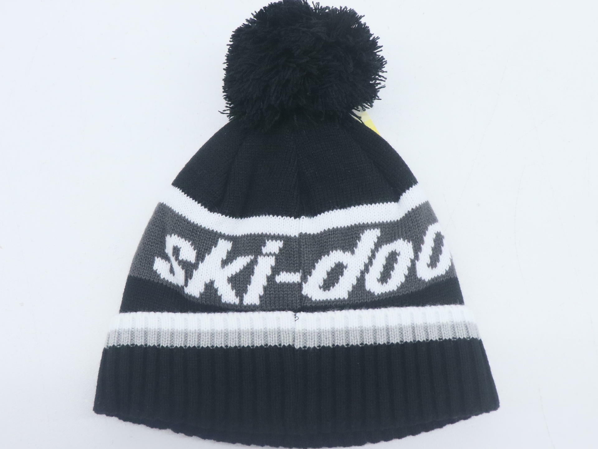 Ski-Doo Pom-Pom Knit Beanie Hat BLK/WHT - Adult One Size - 4487320090 - Open Box