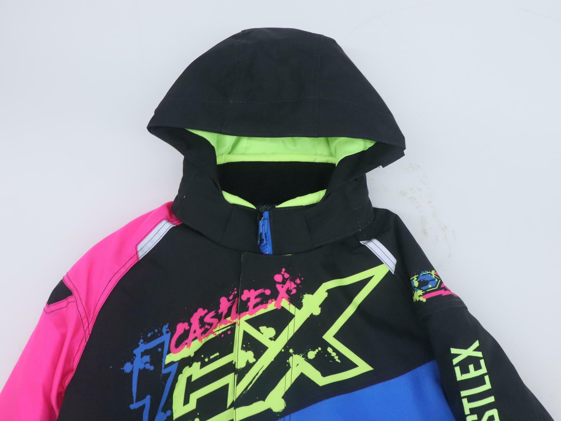Castle X Code Youth Medium Snowmobile Jacket Blue Pink 72-8334 - Open Box