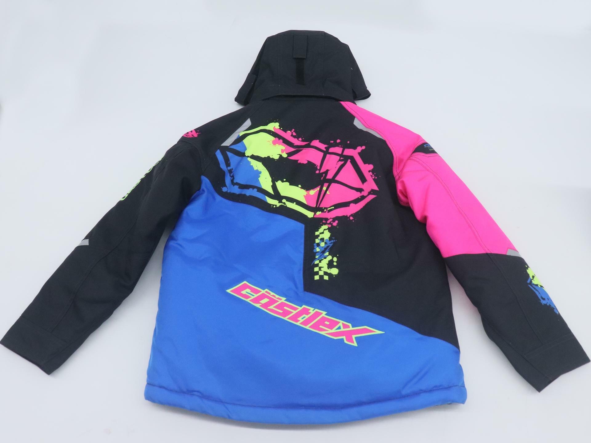 Castle X Code Youth Medium Snowmobile Jacket Blue Pink 72-8334 - Open Box