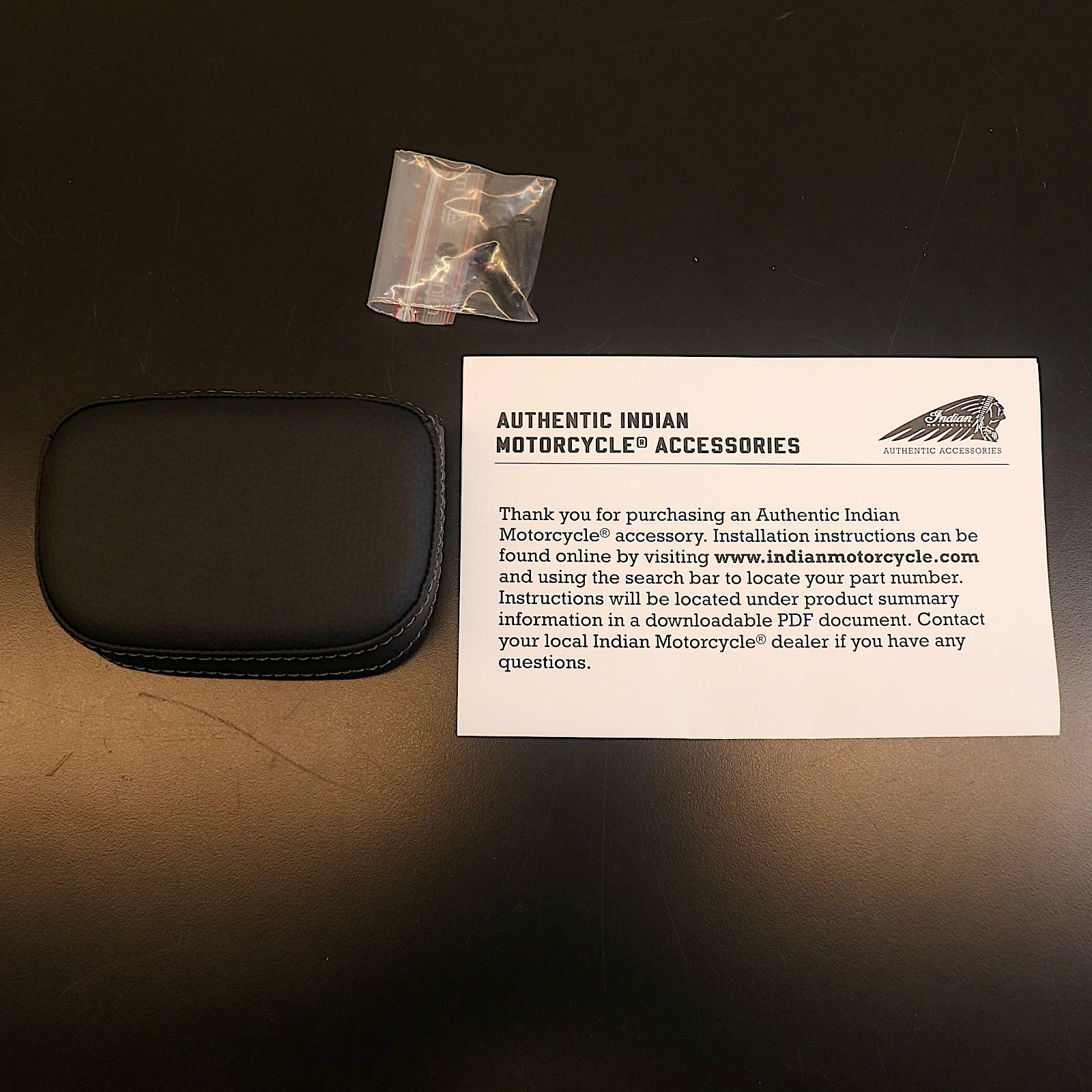 OEM Indian Syndicate Low-Profile Passenger Back Pad|Black|2890036-VBB - Open Box