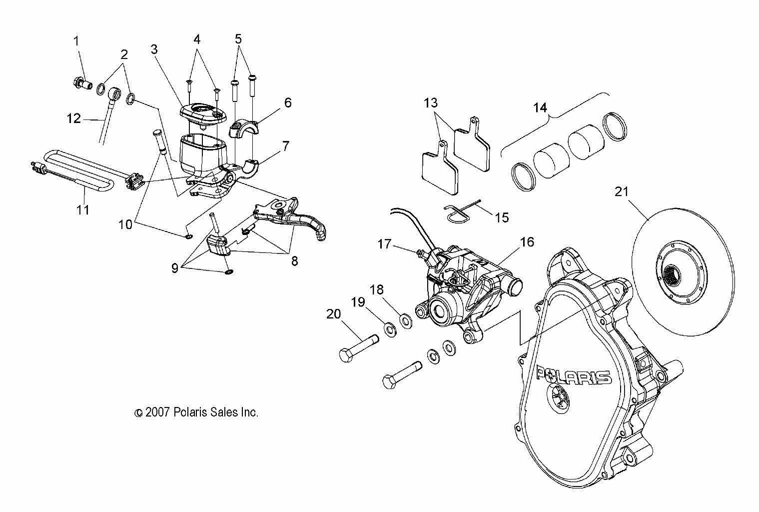 Polaris 2202390 KIT-ASM BRAKE CALIPER L/C LR81 1910739 2202199