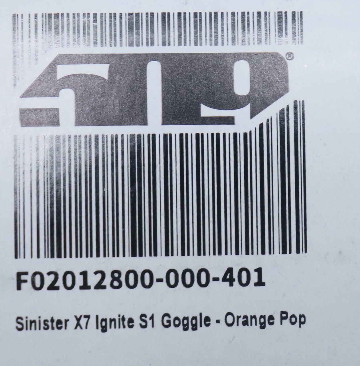 509 Sinister X7 Ignite S1 Goggles Orange Pop F02012800-000-401 - Open Box