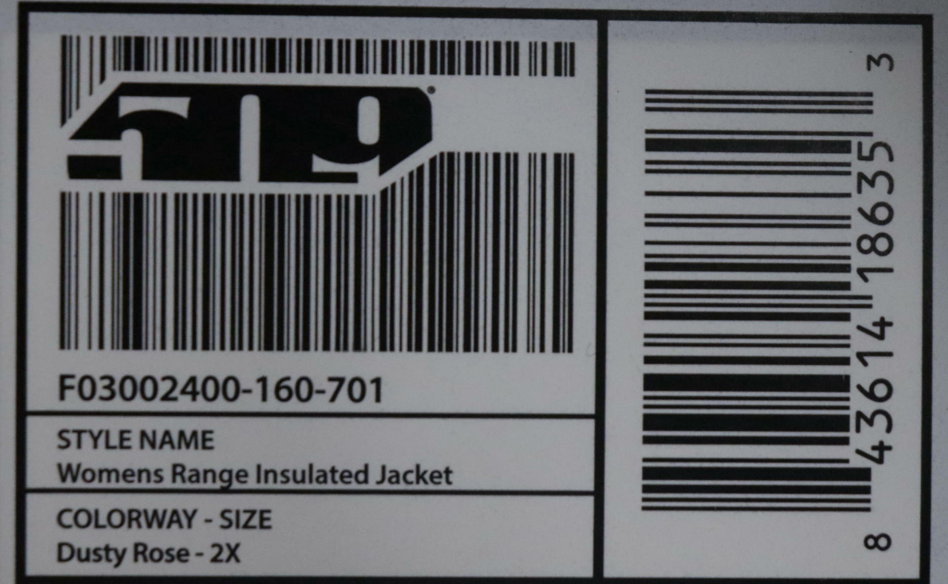 OPEN BOX - 509 Range Jacket Insulated DUSTY ROSE WOMENS 2XL - F03002400-160-701