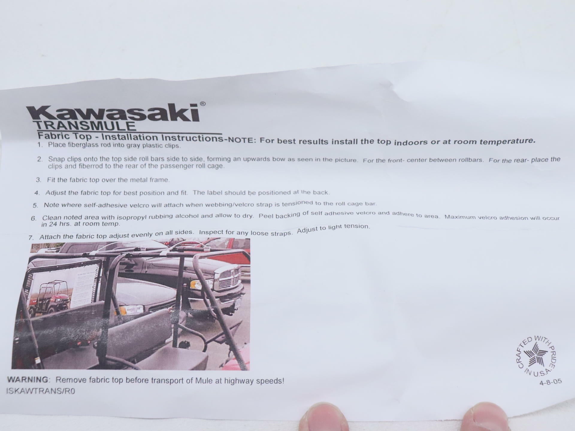 Kawasaki OEM Mule 3010 Fabric Soft Roof Camo RealTree KAFT4-007RTX - Open Box
