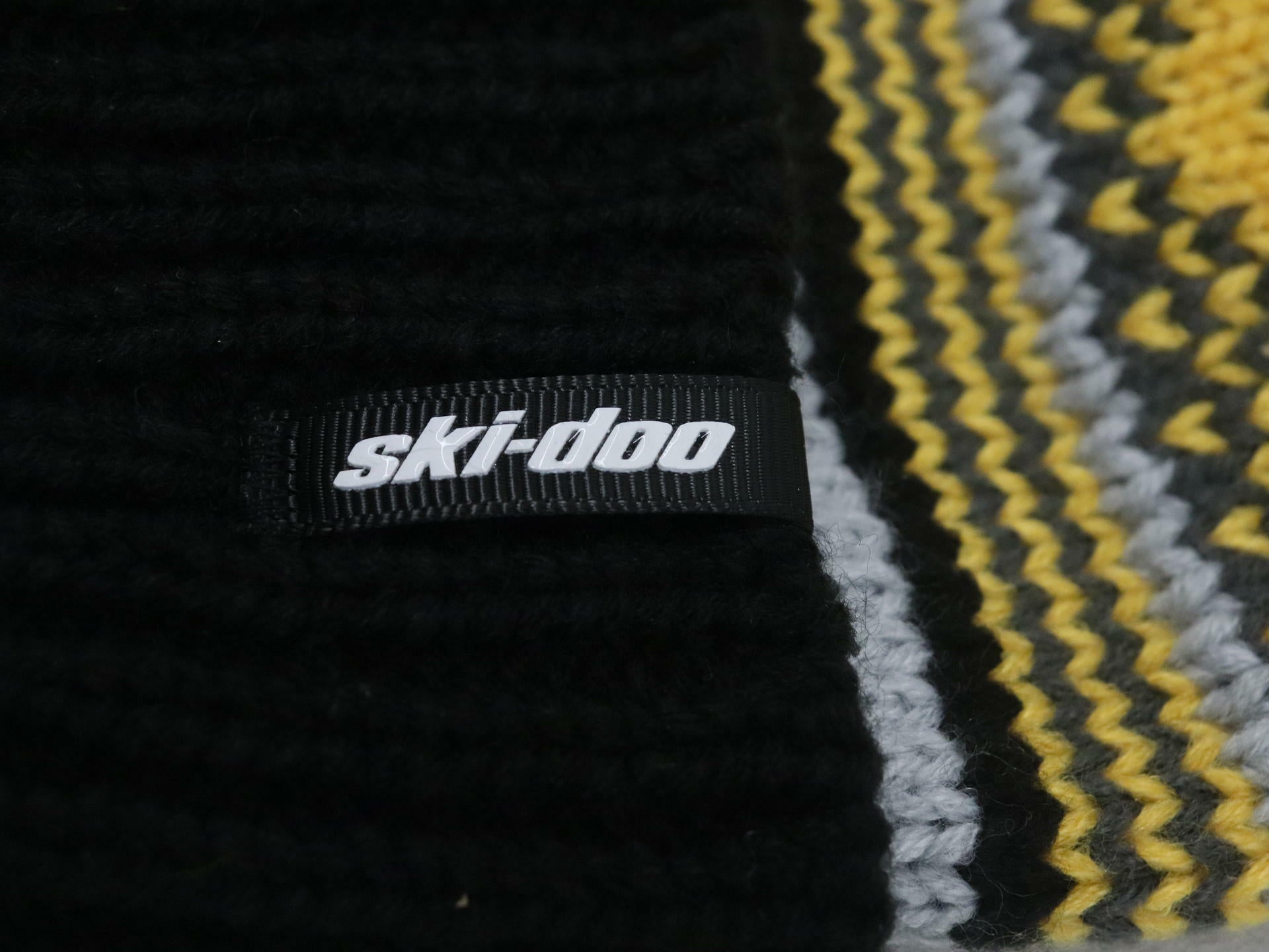 Ski-Doo Yellow Pom-Pom Knit Beanie Hat Adult One Size 4548160010 - Open Box