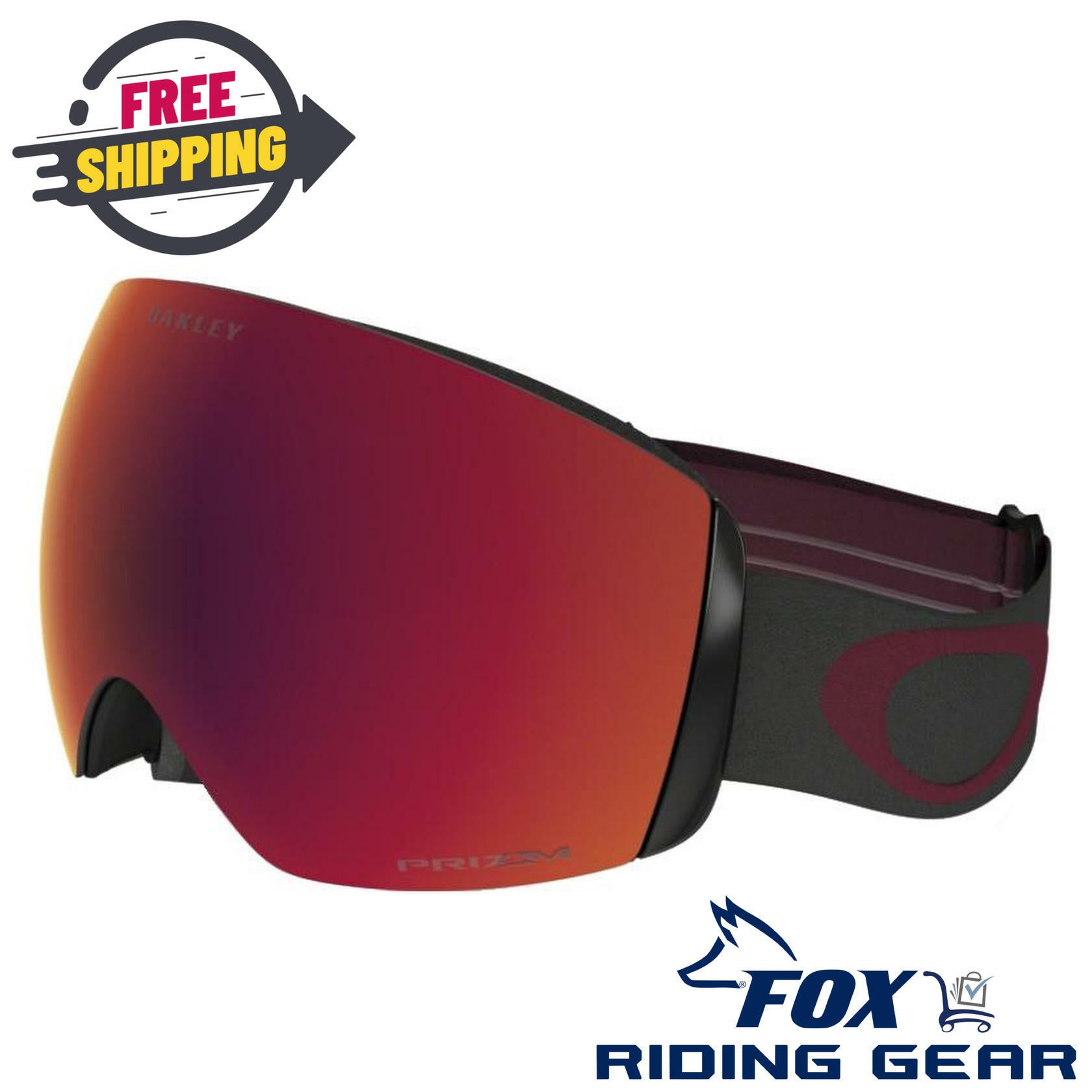 Oakley Flight Deck Goggles Iron Brick Prizm Torch Iridium OO7050-41 - Open Box